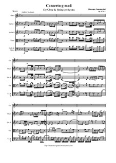 Oboe Concerto in G Minor, Op.8 No.5: Score and all parts by Giuseppe Sammartini