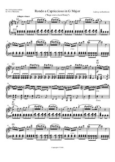 Die Wut über den verlorenen Groschen, Op.129: Für Akkordeon by Ludwig van Beethoven