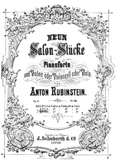 Neun Salonstücke, Op.11: Nr.4 für Cello und Klavier by Anton Rubinstein