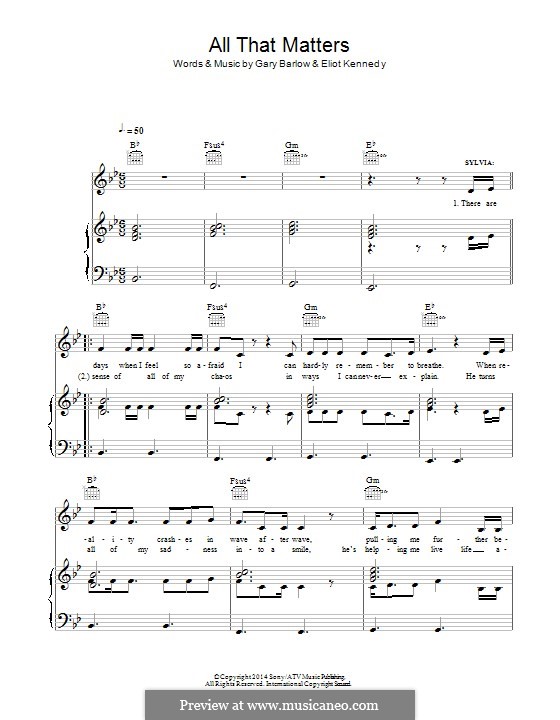 All That Matters (from 'Finding Neverland'): Für Stimme und Klavier (oder Gitarre) by Eliot Kennedy, Gary Barlow
