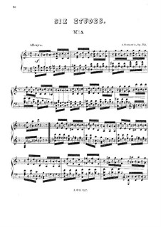 Sechs Etüden, Op.23: Etüde Nr.5 in F-Dur by Anton Rubinstein