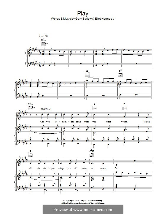 Play (from 'Finding Neverland'): Für Stimme und Klavier (oder Gitarre) by Eliot Kennedy, Gary Barlow