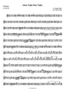 Solo instrument version by Viktor Dick: For violin (advanced version) by Franz Xaver Gruber