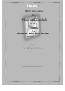 Flötenkonzert in G-Dur: Bearbeitung für Flöte und Klavier, CS1137b by Giovanni Battista Pergolesi