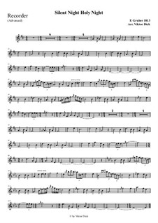 Solo instrument version by Viktor Dick: For recorder (advanced version) by Franz Xaver Gruber