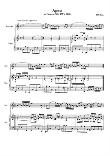 Arie: Version for recorder and piano by Johann Sebastian Bach