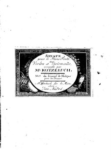 Zwei Sonaten für Cembalo (oder Klavier), Violine und Cello, Op.19: Stimmen by Leopold Kozeluch