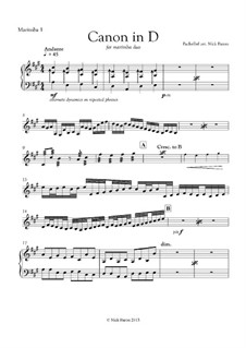Trio instrument version: For marimba duo and cello by Johann Pachelbel