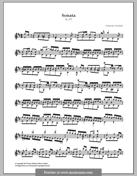 Sonate Nr.263 in h-Moll, K.377 L.263 P.245: Für Gitarre by Domenico Scarlatti