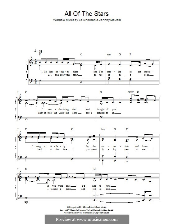 All of the Stars: Für Klavier by Ed Sheeran, John McDaid