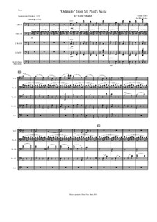 St. Paul's Suite, Op.29: Ostinato, for cello quartet by Gustav Holst