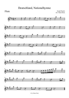 Österreische Nationalhymne, Hob.XXVIa/43: Für Flöte by Joseph Haydn