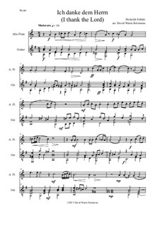 Ich Danke dem Herrn: For alto flute and guitar by Heinrich Schütz
