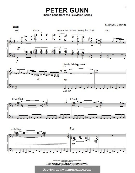 Peter Gunn: Für Klavier (jazz version) by Henry Mancini