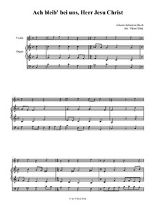 Choralvorspiele II (Schübler Chorales): Ach bleib' bei uns Herr Jesu Christ, für Violine und Orgel by Johann Sebastian Bach