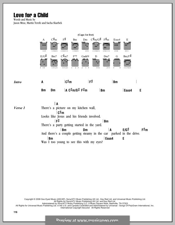 Love for a Child: Text und Akkorde by Martin Terefe, Sacha Skarbek