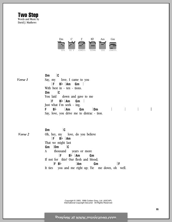 Two Step (Dave Matthews Band): Text und Akkorde by David J. Matthews