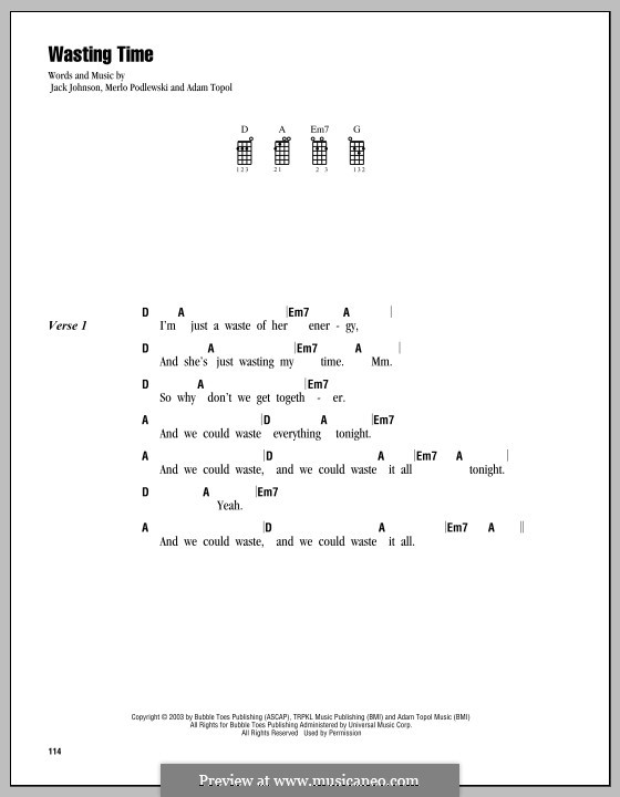 Wasting Time: Für Ukulele by Adam Topol, Merlo Podlewski