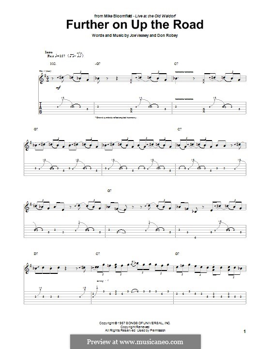 Farther Up the Road (Bobby 'Blue' Bland): Für Gitarre mit Tabulatur by Don Robey, Joe Veasey