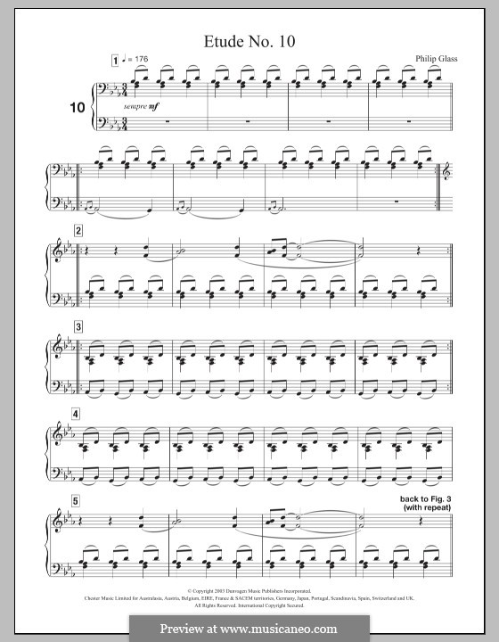 Etude No.10: Für Klavier by Philip Glass