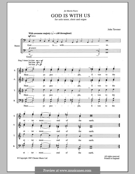 God Is with Us: Für gemischten Chor by John Tavener