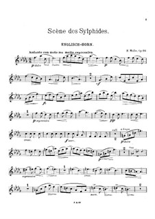 Scène des Sylphides, Op.66: Partitur für Klarinette, Englischhorn und Klavier – Englischhornstimme by Heinrich Molbe