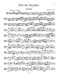 Fête des Dryades, Op.68: Für Horn in F, Fagott und Klavier – Fagottstimme by Heinrich Molbe