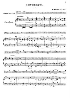 Konzert für Cello und Orchester in D-Dur, Op.45: Bearbeitung für Cello und Klavier by Bernhard Molique