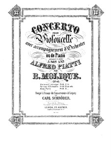 Konzert für Cello und Orchester in D-Dur, Op.45: Bearbeitung für Cello und Klavier – Solo Stimme by Bernhard Molique