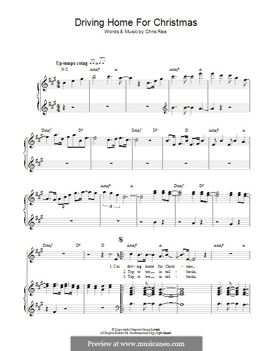 Driving Home for Christmas von C. Rea Noten auf MusicaNeo