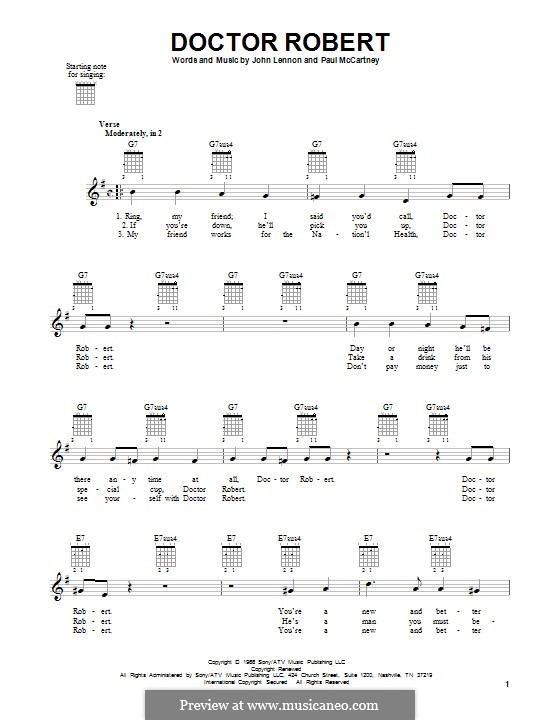 Doctor Robert (The Beatles): Für Gitarre mit Tabulatur by John Lennon, Paul McCartney
