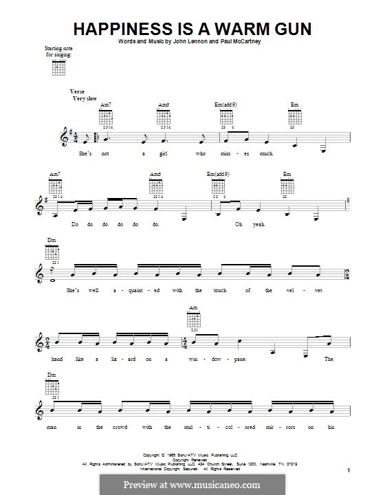 Happiness is a Warm Gun (The Beatles): Für Gitarre mit Tabulatur by John Lennon, Paul McCartney