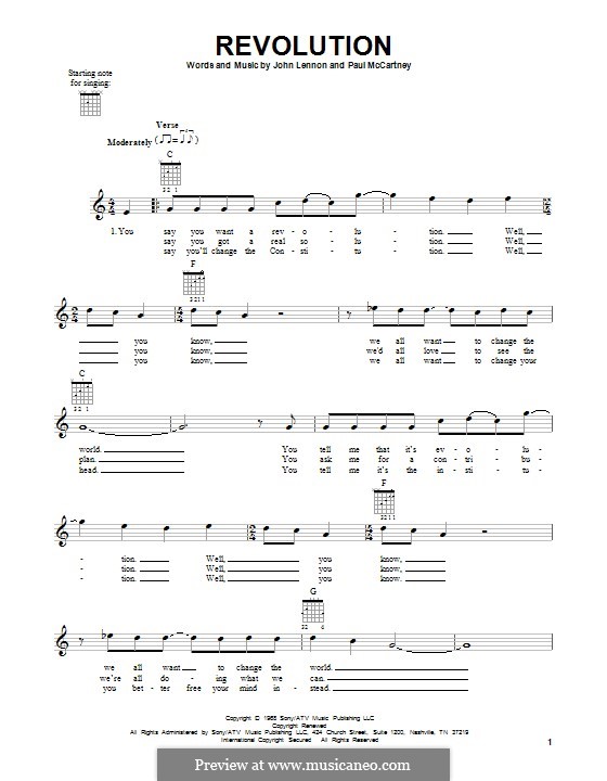 Revolution (The Beatles): Für Gitarre mit Tabulatur by John Lennon, Paul McCartney