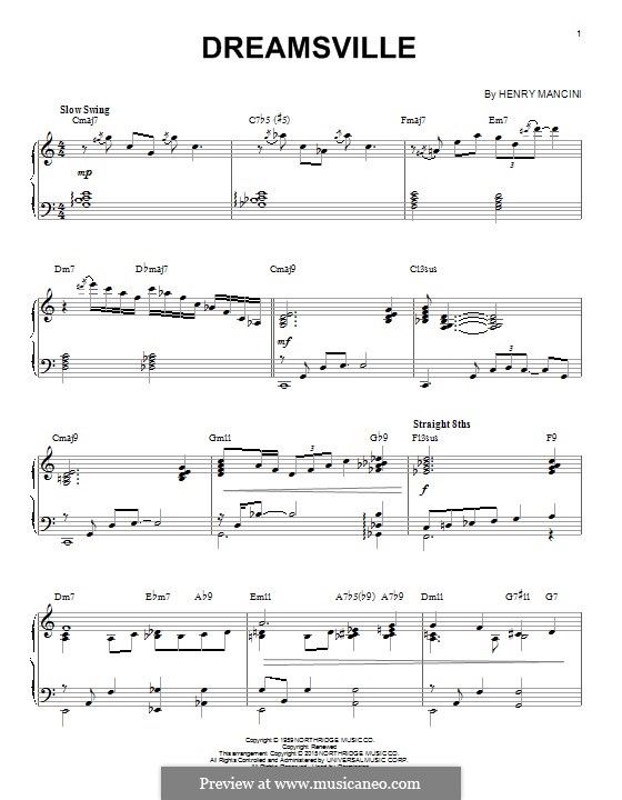 Dreamsville: Für Klavier (jazz version) by Henry Mancini