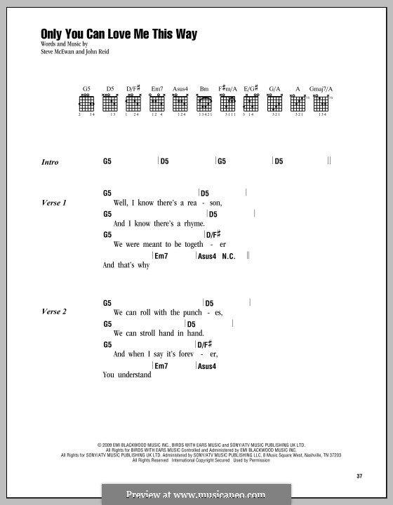 Only You Can Love Me This Way (Keith Urban): Text und Akkorde by John Reid, Steve McEwan