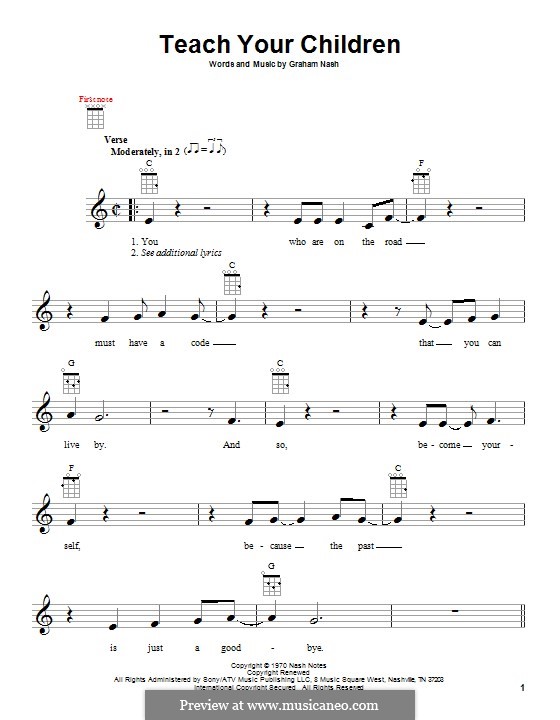 Teach Your Children (Crosby, Stills & Nash): Für Ukulele by Graham Nash
