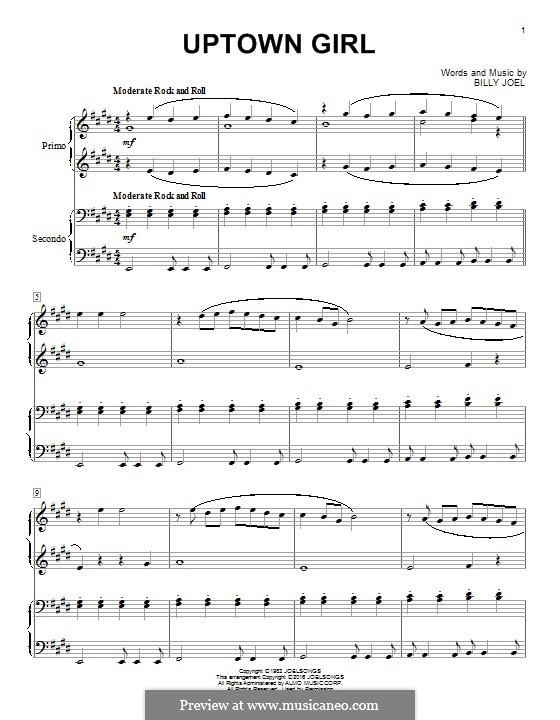 Uptown Girl: Für Klavier by Billy Joel