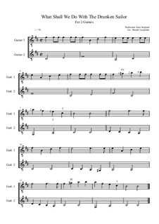What Shall We Do with the Drunken Sailor: For two guitars (B minor) by folklore