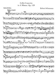 Konzert für Cello und Orchester in a-Moll, Op.129: Cellosstimme by Robert Schumann