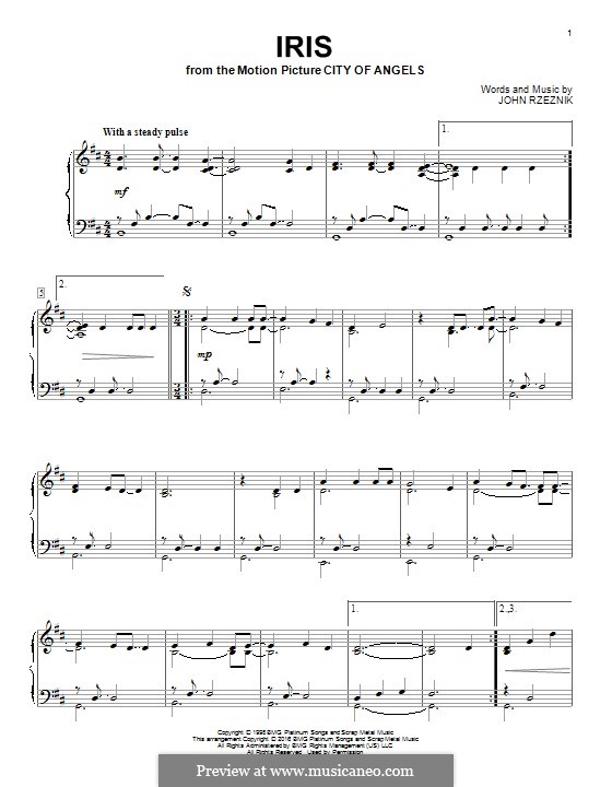 Iris (Goo Goo Dolls): Für Klavier by John Rzeznik