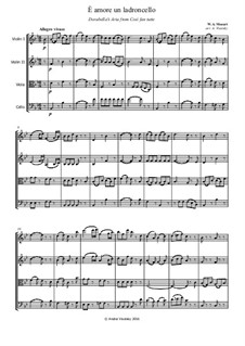 E amore un ladroncello: Für Streichquartett by Wolfgang Amadeus Mozart