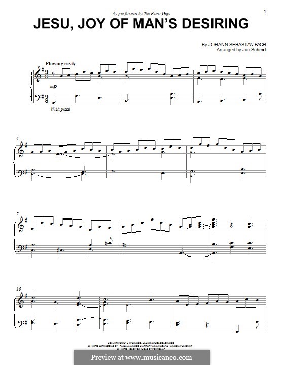 Wohl mir, dass ich Jesum habe, für Klavier (Herz und Mund und Tat und Leben, BWV 147) von J.S