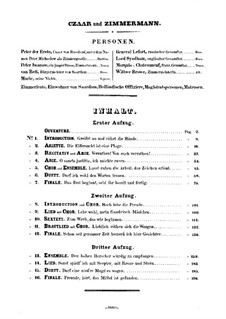Zar und Zimmermann, LoWV 38: Bearbeitung für Stimmen und Klavier by Albert Lortzing