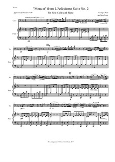 Suite II: Minuet, for solo cello and piano by Georges Bizet