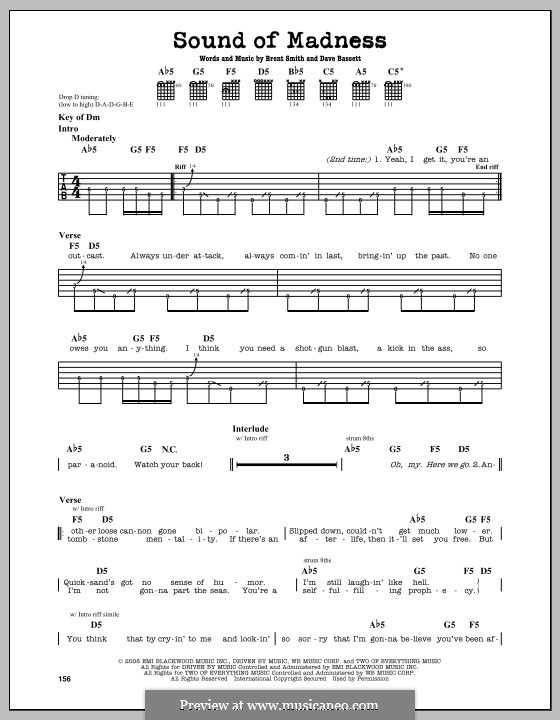 Sound of Madness (Shinedown): Für Gitarre mit Tabulatur by Brent Smith, Dave Bassett