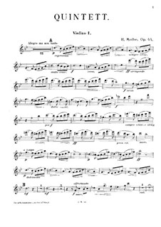 Streichquintet in B-Dur, Op.44: Violinstimme I by Heinrich Molbe