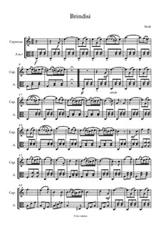 Libiamo ne'lieti calici (Brindisi): For violin and viola by Giuseppe Verdi