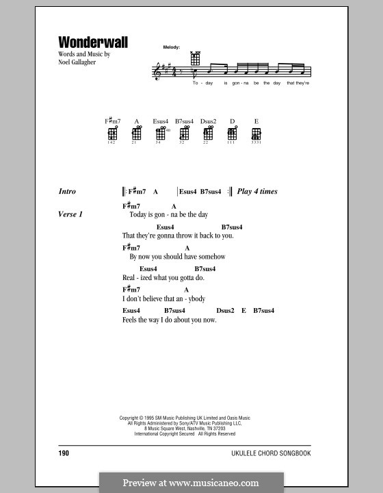 Wonderwall (Oasis): Für Ukulele by Noel Gallagher