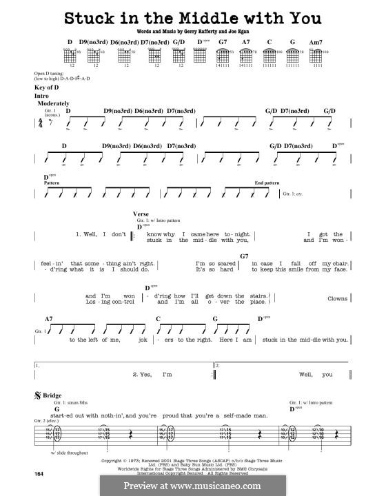 Stuck in the Middle with You (Stealers Wheel): Für Gitarre by Gerry Rafferty, Joe Egan