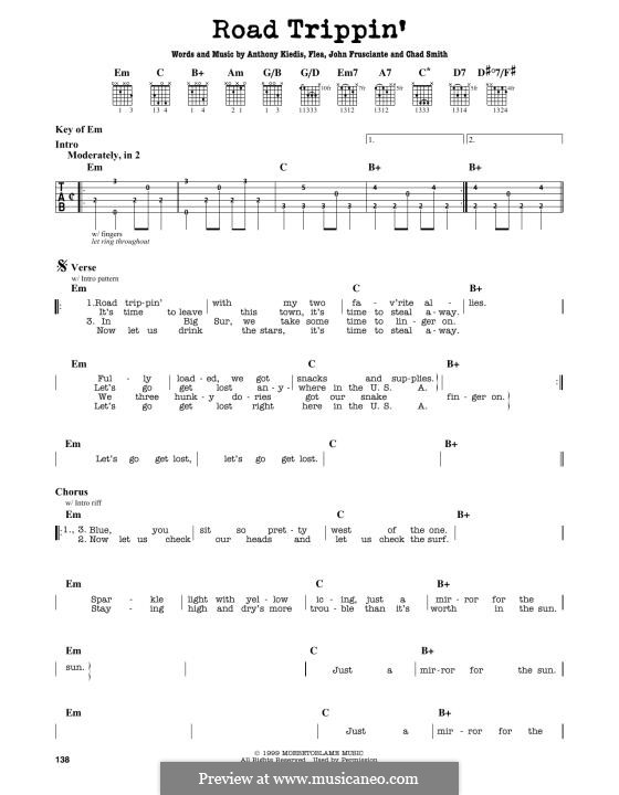Road Trippin' (Red Hot Chili Peppers): Für Gitarre by Flea, Anthony Kiedis, Chad Smith, John Frusciante